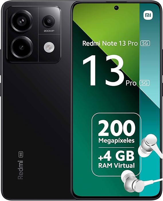 Xiaomi Redmi Note 13 PRO 5G + 4G LTE (256GB + 8GB) 6.67" 200MP Triple (Tmobile Mint Tello & Global) Global Bands Unlocked + (Fast Car Dual Charger Bundle) (Midnight Black (Global ROM))